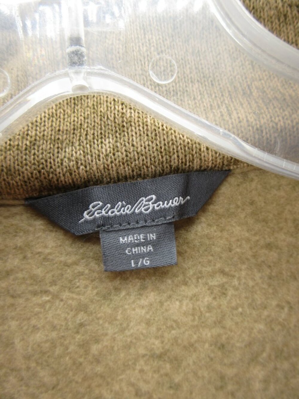 Eddie Bauer Vest Large Oatmeal Sweater Fleece Jacket Coat Hiking NEW - Picture 10 of 12